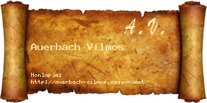 Auerbach Vilmos névjegykártya